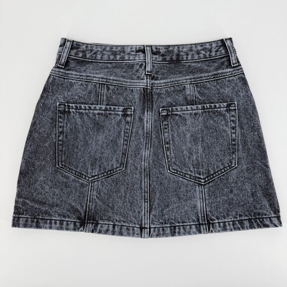 Abercrombie & Fitch Natural Rise Black Denim Skirt Button Front Size 28 / 6 - Picture 4 of 7